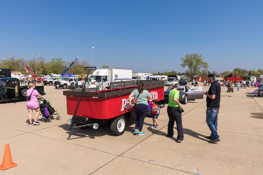 Family Enjoying Food Trucks at Kohl Children's Museum's Touch a Truck Event